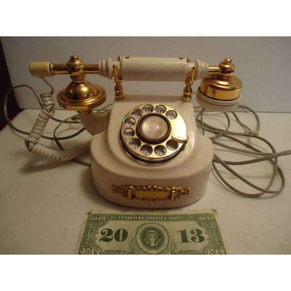Vintage made in Japan Real Telephone, French Provential Style Rotary dial desk p
